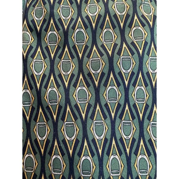 Paolo by Paolo Gucci Men's Neck Tie Green/Gold Geometric Italy 100% Silk Preppy - Picture 14 of 15